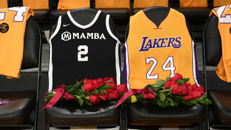 Kobe Bryant and daughter Gianna sit courtside to watch Los Angeles Lakers  game at Staples Center