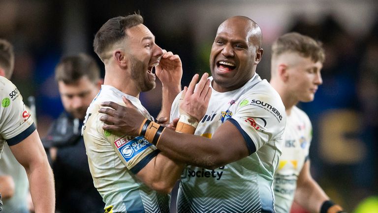 Luke Gale & Rob Lui celebrate as victory 