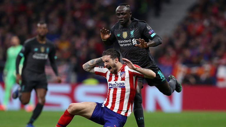 Sadio Mane was withdrawn at half-time before his duel with Sime Vrsaljko yielded a second booking