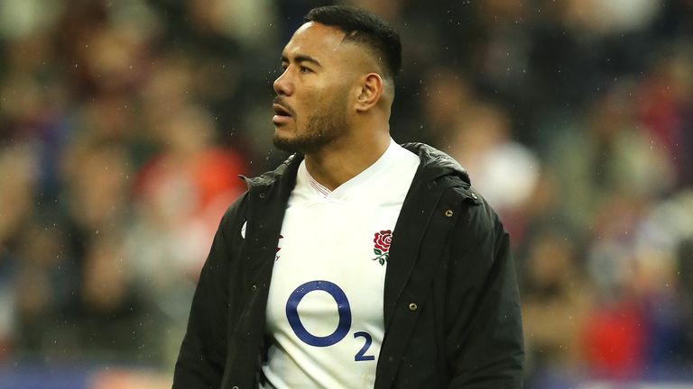England's Manu Tuilagi walks off the pitch after their defeat to France in the 2020 Six Nations match at Stade de France in Paris