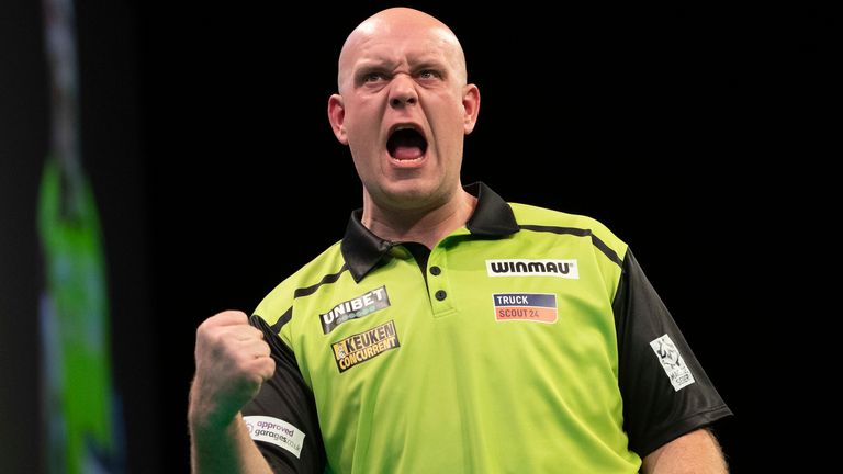 Michael van Gerwen began his bid for another Premier League title with victory over Peter Wright in a reapt