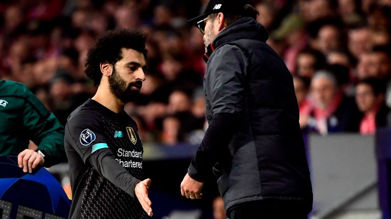 Mohamed Salah was subbed off with nearly 20 minutes remaining against Atletico