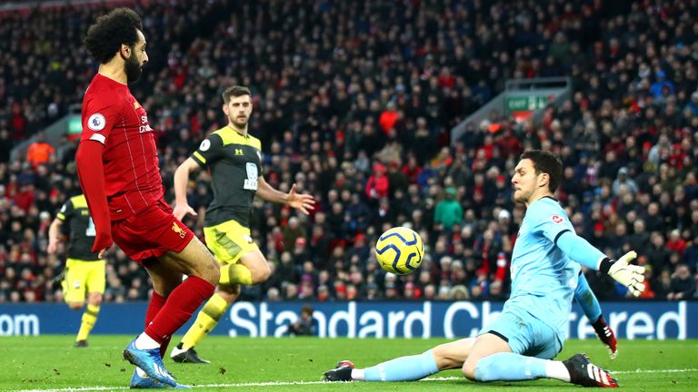 Mohamed Salah scores Liverpool's third