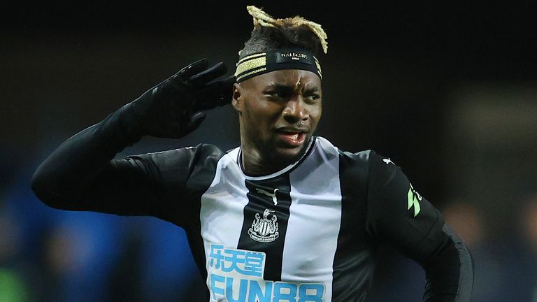 Allan Saint-Maximin celebrates his match-winning strike against Oxford