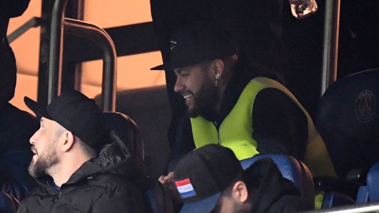 Neymar watched the 4-4 draw against Amiens from the stands at the weekend