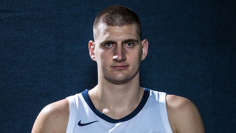 Nikola Jokic of the Denver Nuggets poses for a portrait during the 2019 State Farm All-Star Saturday Night 