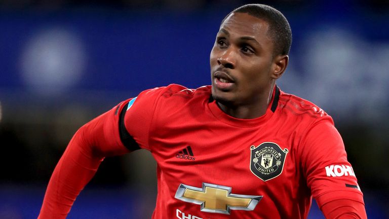 Manchester United&#39;s Odion Ighalo in action during the Premier League match at Stamford Bridge