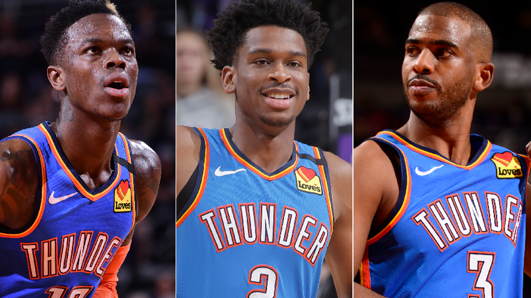 The Thunder trio of Dennis Schroder, Shai Gilgeous-Alexander and Chris Paul have caused lots of problems for teams when run out by Billy Donovan as part of three-guard lineups