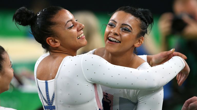 Becky (L) and Ellie Downie (R) pictured at the Rio Olympic Games in 2016