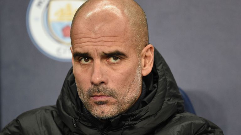 Manchester City's Spanish manager Pep Guardiola waits for kick off of the UEFA Champions League football Group C match between Manchester City and Shakhtar Donetsk at the Etihad Stadium in Manchester, north west England on November 26, 2019
