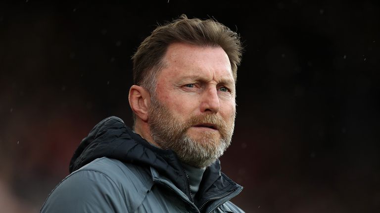 Ralph Hasenhuttl, Manager of Southampton looks on during the Premier League match between Southampton FC and Burnley FC at St Mary's Stadium on February 15, 2020 in Southampton, United Kingdom. 
