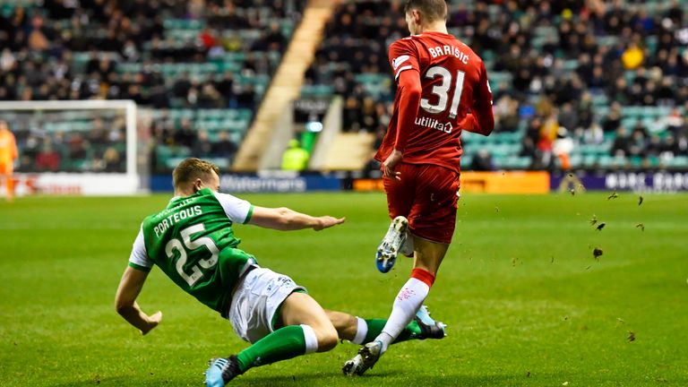Ryan Porteous' challenge on Borna Barisic sparked an angry reaction from the Rangers bench