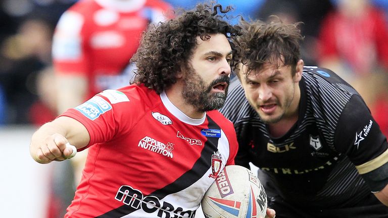 Picture by Chris Mangnall/SWpix.com - 08/02/2020 - Rugby League - Betfred Super League - Salford Red Devils v Toronto Wolfpack - AJ Bell Stadium, Salford, England -
Salford's Rhys Williams