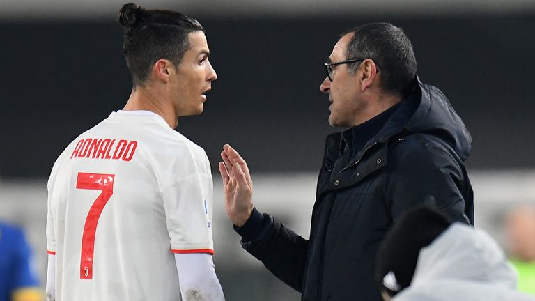 during the Serie A match between Hellas Verona and  Juventus at Stadio Marcantonio Bentegodi on February 8, 2020 in Verona, Italy.