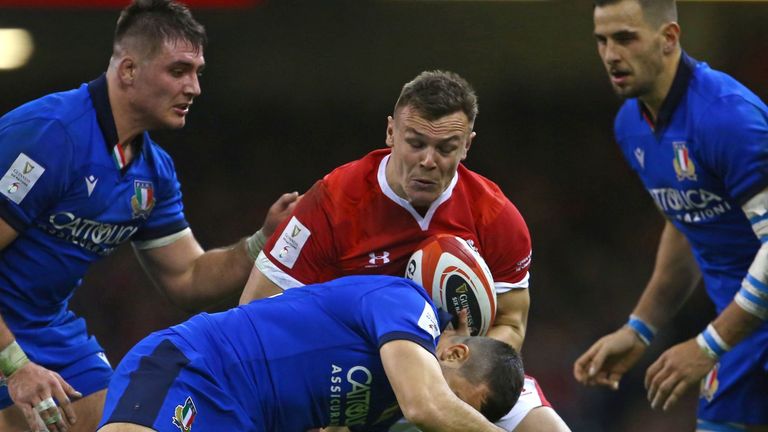 Jarrod Evans in action against Italy