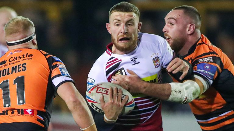 Jackson Hastings is closed down by the Castleford defence