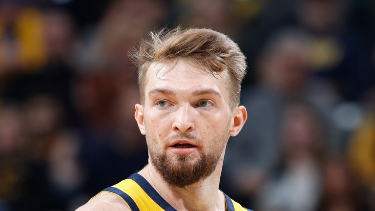 Domantas Sabonis of the Indiana Pacers looks on against the Toronto Raptors