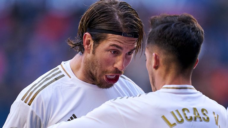 Sergio Ramos and Lucas Vazquez scored two of Real Madrid's four goals against Osasuna