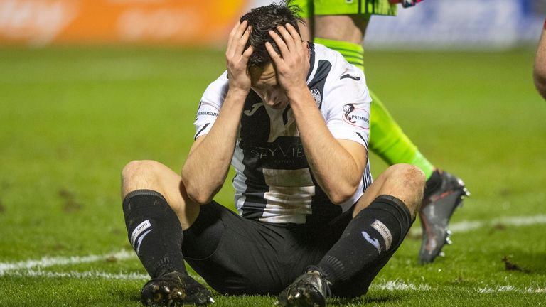 St Mirren’s Conor McCarthy is left dejected after defeat to Aberdeen