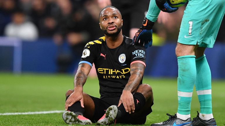 Raheem Sterling sufrió la lesión durante la derrota de Man City en Tottenham