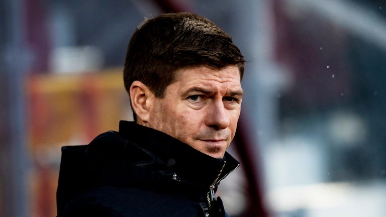 Rangers Manager Steven Gerrard during the William Hill Scottish Cup Quarter Final match between Hearts and Rangers at Tynecastle Park on February 29, 2020 in Edinburgh, Scotland.