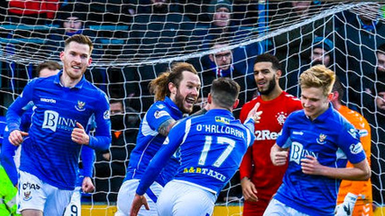 Stevie May, in his 200th Scottish league appearance, scored against Rangers for the first time