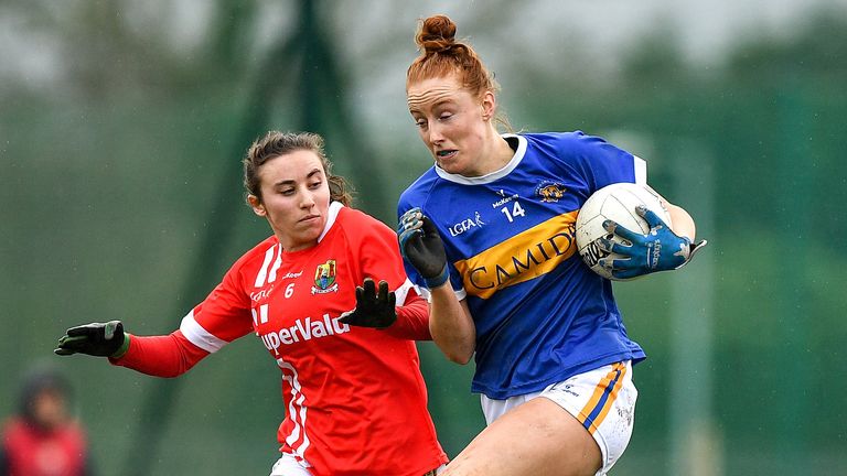Aishling Moloney of Tipperary in action against Melissa Duggan of Cork