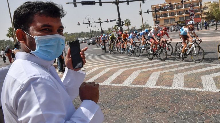 Cycling fans were protecting themselves during the Tour races in Dubai this week