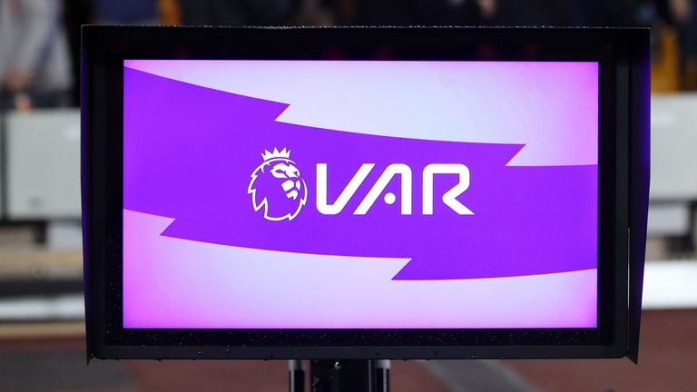 A view of the VAR system pitch side during the Premier League match at Molineux, Wolverhampton.