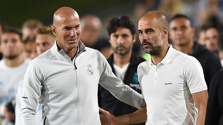 Pep Guardiola and Zinedine Zidane