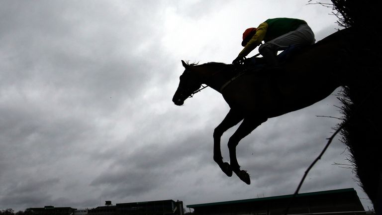NEWCASTLE UPON TYNE, ENGLAND - NOVEMBER 28: Smooth Stepper riden by Danny Cook jumps the last fence to win The Weatherbys Bank Novices Limited Handical Steeple Chase race at Newcastle racecourse on November 28, 2015 in Newcastle upon Tyne, England.  (Photo by Nigel Roddis/Getty Images)