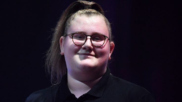 Beau Greaves looks on during the match between Beau Greaves and Aileen de Graaf on Day Six of the BDO Darts Championships 2020 at O2 Indigo on January 09, 2020 in London, England. 