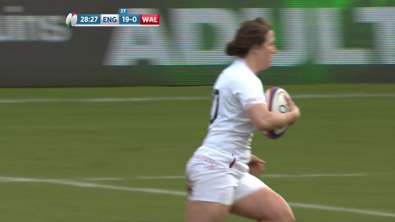 Katy Daley-McLean carved through Wales defence at pace to grab her 16th try for England