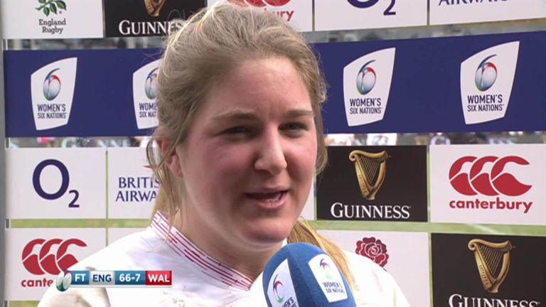 Poppy Cleall was the player of the match, after grabbing a hat-trick from the second row for England against Wales