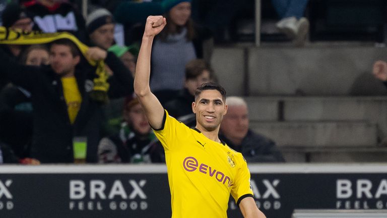 Achraf Hakimi's winner took Borussia Dortmund second