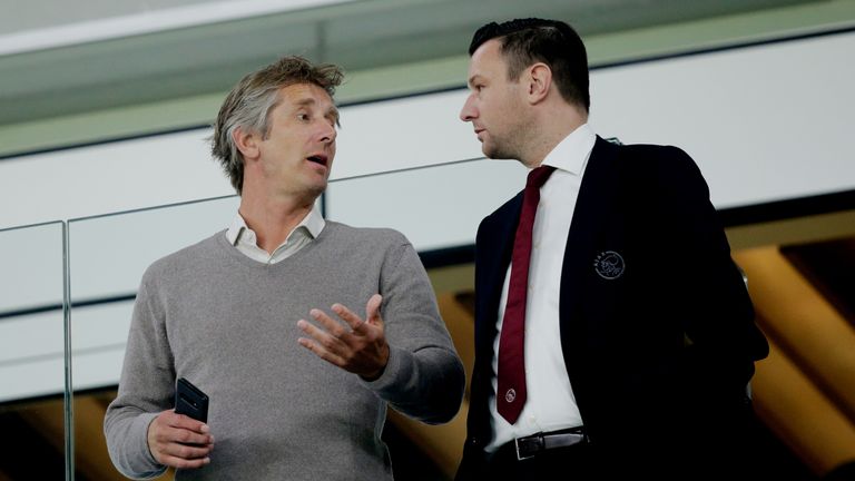 Ajax chief executive officer Edwin van der Sar and commercial director Menno Geelen