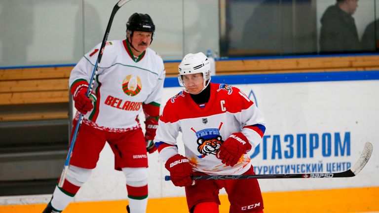 Alexander Lukashenko (pictured here with Vladimir Putin) is against imposing strict coronavirus measures