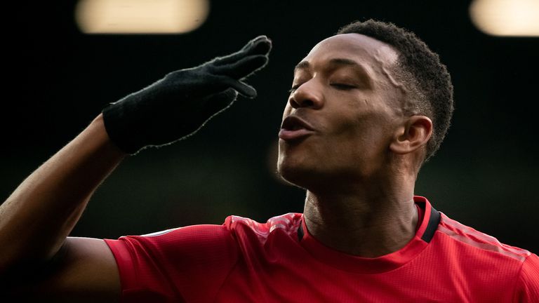 Anthony Martial celebrates