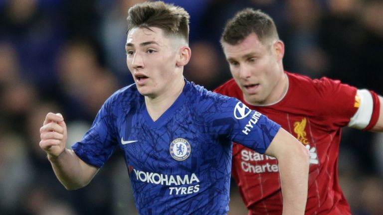 Billy Gilmour in action during Chelsea&#39;s 2-0 win over Liverpool in the FA Cup
