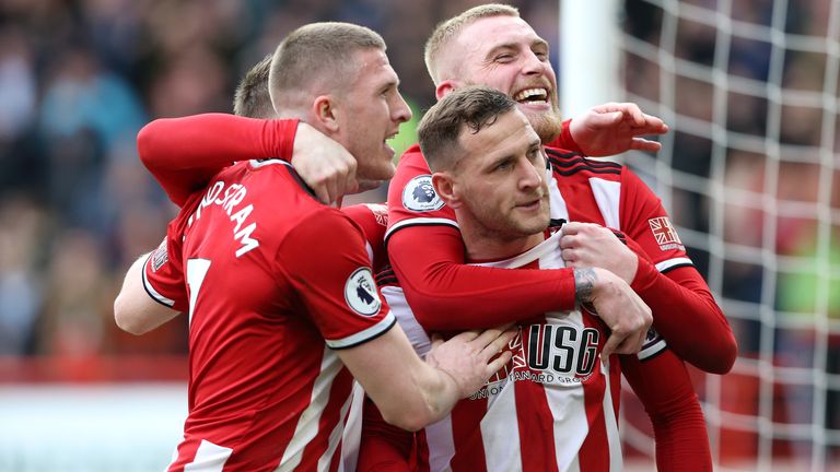 Billy Sharp celebrates his goal with team-mates