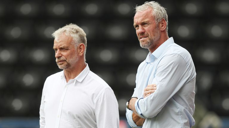 Picture by Paul Currie/SWpix.com - 21/07/2019 - Rugby League - Betfred Championship - Widnes Vikings v Toronto Wolfpack - Select Security Stadium, Widnes, England - Toronto Wolfpack coach Brian McDermott and Director of Rugby Brian Noble