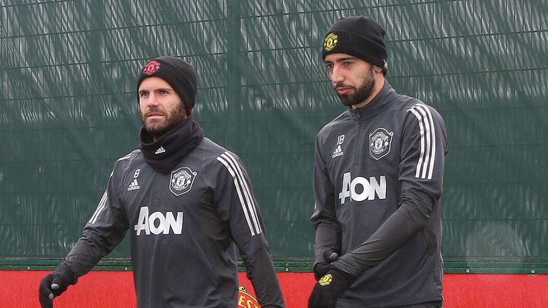 Juan Mata and Bruno Fernandes are on the same wave length in training, says Solskjaer