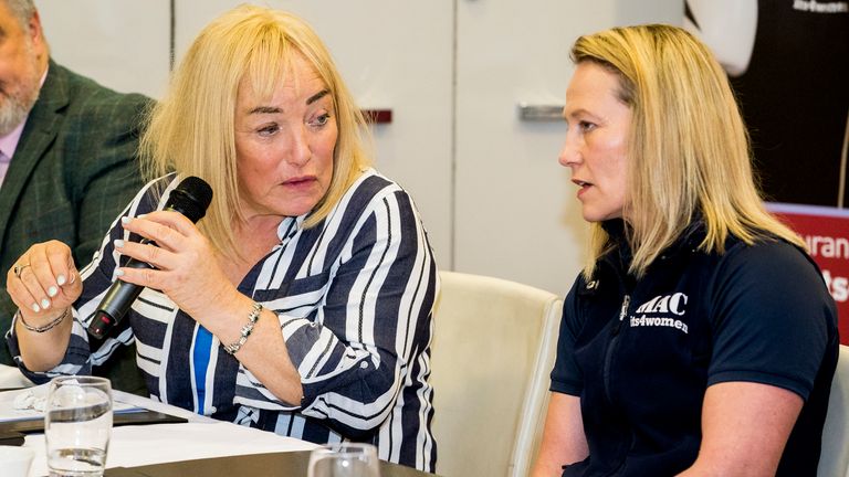 Cathy McAleer and Kellie Maloney Press Conference - Belfast
Kellie Maloney (left) and Cathy McAleer during the press conference at The Merchant Hotel, Belfast.