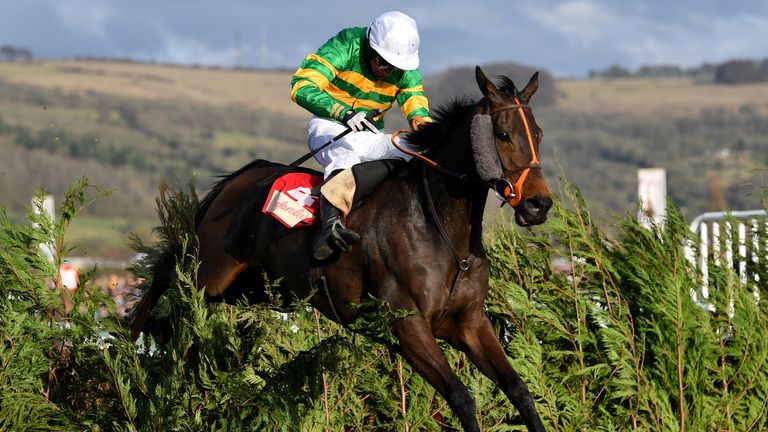  Easysland ridden by Jonathan Plouganou on the way to winning the Glenfarclas Chase (Cross Country Chase) at Cheltenham 