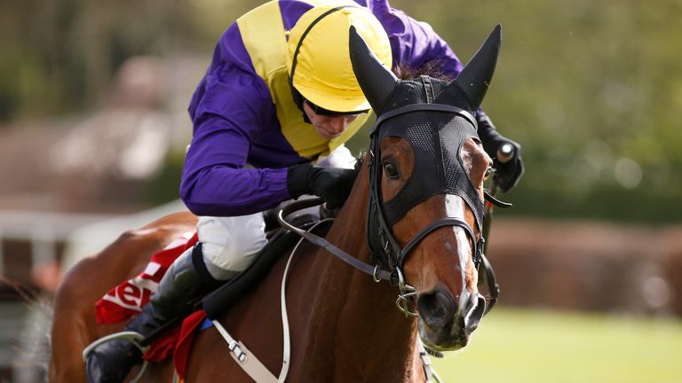 NAAS, IRELAND - APRIL 25:  David Mullins riding Cilaos Emery clear the last to win The Herald Champion Novice Hurdle at Punchestown racecourse on April 25, 2017 in Naas, Ireland. (Photo by Alan Crowhurst/Getty Images) *** Local Caption *** David Mullins;Cilaos Emery