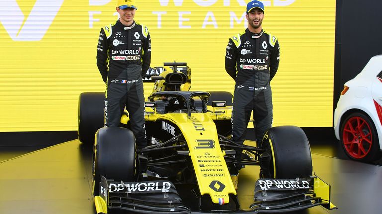Ocon, left, joined Renault in August 2019 to partner Ricciardo