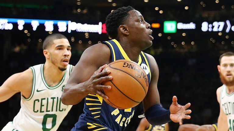 Darren Collison of the Indiana Pacers in action against the Boston Celtics during the 2019 NBA Playoffs
