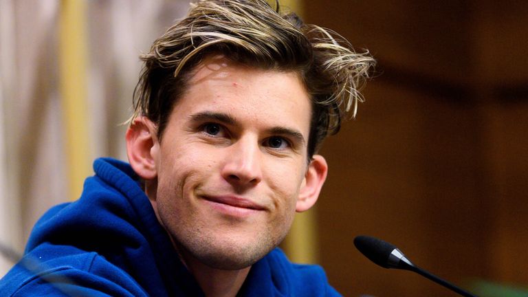 Austrian tennis player Dominic Thiem speaks to the media during a press conference after his arrival from Australia at Vienna Airport, VIP Terminal on February 4, 2020 in Schwechat, Austria. Thiem lost his Men's Singles Final match of the 2020 Australian Open against Novak Djokovic of Serbia. 