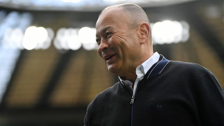 Eddie Jones, Head Coach of England looks on prior to the 2020 Guinness Six Nations match between England and Ireland at Twickenham Stadium on February 23, 2020 in London, England. 