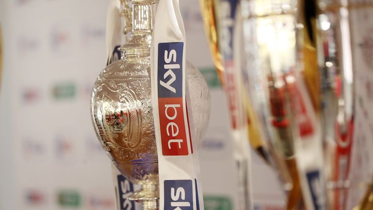 The Sky Bet EFL trophies on display during the 2019/20 EFL season launch